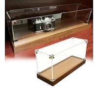 Teca Plexiglass Grande Vetrina in Acrilico Lunga e Impilabile, Scatola Organizer in Acrilico con Angoli in Metallo, Cubo Espositivo Trasparente per Opere D'arte(75x35x35cm/30x14x14in)