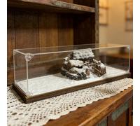 Teca Plexiglass Lunga Scatola Trasparente Acrilico Base Legno Miniature, Scatole Espositive Personalizzabili Antipolvere, Grandi Contenitori Impilabili Oggetti Collezione(45x30xH30cm/18x12x12in)