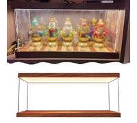 Teca Plexiglass Lunga Vetrina Acrilico Più Miniature, Scatole Espositive Hobby Illuminazione Personalizzabile, Contenitori Trasparenti Antipolvere Ripiano Del Tavolo(50x50xH40cm/20x20x16in)