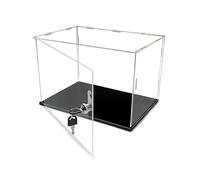 Teca Plexiglass Lunga Vetrinetta Chiusura Sicurezza Base PVC Teche Antipolvere Acrilico Trasparente, Ideali Come Espositori Tavolo Oggetti Collezione, Action Figure(30x20xH25cm/12x8x10in)