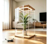 Teca Plexiglass Scatola Acrilica Trasparente Pavimento Illuminazione | 60,50,40,25,30,25,20,15,10cm Vetrina Espositiva Cubica per Figure Grandi, Vetrina Decorativa Impilabile Antipolvere