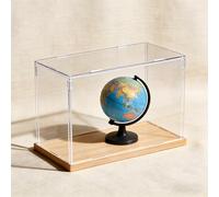 Teca Plexiglass Scatola Acrilico Venature Lunghe Legno, Contenitori Trasparenti Impilabili La Conservazione Modelli, Scatole Espositive Antipolvere Oggetti Collezione(15x10xH10cm/6x4x4in)