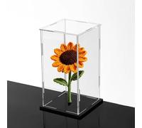 teca plexiglass Scatola Espositiva in Acrilico Antipolvere per Figure, Vetrina Quadrata Trasparente 10, 15, 20, 25, 35, 40 cm, Scatola Portaoggetti, Facile Montare(Black,15x15x50cm/6x6x20in)