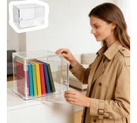 Teca Plexiglass Scatola Portaoggetti in Acrilico Trasparente con Sportello, Organizzatore Antipolvere per Più Miniature/Oggetti da Collezione, Scatola(15x25xH20cm/6x10x8")