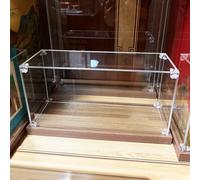 Teca Plexiglass Scatola Retrò PVC Acrilico Trasparente, Vetrina Antipolvere Oggetti Collezione Base Legno, 10 15 20 25 30 40 50 55cm Mobile Contenitore Modellini Auto(50x40x35cm(20"x16"x14"))