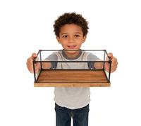 Teca Plexiglass Scatole in Acrilico Extra-Larghe per Esposizione, Copertura Antipolvere Trasparente con Cornice in Metallo Nero, Armadio di Deposito per Figure(15x10x10 cm/6x4x4 in)