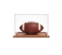 Teca Plexiglass Supporto da Esposizione per Pallone Rugby Extra-Lungo con Base in Legno, Organizzatore per Cristalli Figure Monete Calcio Scatole Cubo Curiosità(100x80x90 cm/40x32x36 in)