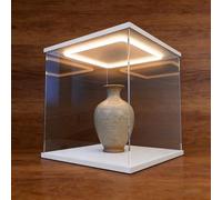 Teca Plexiglass Vetrina Acrilico Trasparente Collezione Illuminazione, Vetrina Hobby Alta Antipolvere, Contenitore Impilabile per Action Figure/Sculture(15x20xH45cm/6x8x18in)