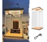 Teca Plexiglass Vetrina Alta e Stretta in Acrilico con Striscia LED, Espositore Illuminato per Figure di Piccole Medie Grandi Dimensioni, 30 35 40 45 50 55 60 cm(10x15xH20cm/4x6x8")