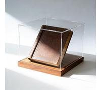 Teca Plexiglass Vetrina Alta in Acrilico con Base in Legno Ispessito, Contenitori Trasparenti Impilabili per Libri Classici, Grandi Scatole Espositive(55x55xH55cm/22x22x22in)