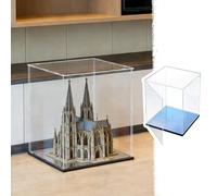 Teca Plexiglass Vetrina Espositiva con Base a Specchio, Scatole in Acrilico Trasparente da Pavimento Alte 10-50 cm, Contenitori Impilabili e Visibili per Oggetti(L15xW20xH20cm/6x8x8")