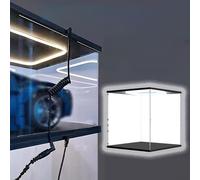 Teca Plexiglass Vetrina Espositiva Impilabile in Acrilico con Luce a LED, Scatole Decorative da Scrivania Trasparenti, Vetrina Antipolvere per Più Modelli Artigianali(45x45xH45cm/18x18x18")
