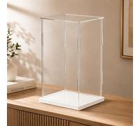teca plexiglass Vetrina Espositiva per Action Figure in Acrilico Trasparente, Teca con Protezione UV, Box Espositivo Assemblare Modelli Oggetti Da Collezione(White,50x50x60cm/20x20x24in)