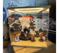 Teca Plexiglass Vetrina Espositiva Quadrata Grande Acrilico Trasparente, Cubo Luminoso, Modellismo, Miniature, Action Figure, Statuette, Armadio Antipolvere Oggetti(50x50x50cm/20"x20"x20")