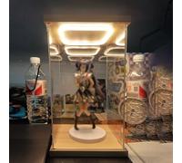 Teca Plexiglass Vetrina Espositiva Trasparente Alta 10/15/20/25/30/35/40/50/60cm a LED, Scatola Espositiva In Acrilico con Porta Luce, Vetrina Action Figure, Statuette(45x60x60cm/18x24x24in)