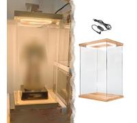 Teca Plexiglass Vetrina Illuminata in Acrilico Trasparente Alta, Vetrina Hobby Antipolvere Porta, Scatola Decorativa Scrivania Quadrata Impilabile Miniature(25x45xH60cm/10x18x24in)