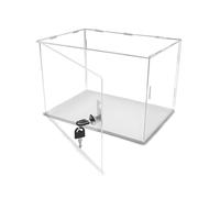 teca plexiglass Vetrina in Acrilico con Serratura e Chiavi, Scatola Espositiva in Acrilico Trasparente e Spesso, Vetrina Sicura Per Oggetti da Collezione/ Gioielli(White,15x15x30cm/6x6x12in)