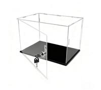 teca plexiglass Vetrina in Acrilico con Serratura e Chiavi, Scatola Espositiva in Acrilico Trasparente e Spesso, Vetrina Sicura Per Oggetti da Collezione/ Gioielli(Black,40x40x45cm/16x16x18in)