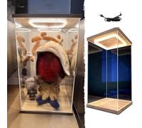Teca Plexiglass Vetrina In Acrilico per Bambole, Figure E Oggetti da Collezione, Scatole Espositive Alte e Trasparenti con Porta E Luce, Contenitori Portaoggetti da 10-60 cm(40x40x50cm/16x16x20in)