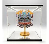 teca plexiglass Vetrina in Acrilico Trasparente con Luce LED e Porta, Scatole Espositive Antipolvere per Oggetti da Collezione, Scatola Organizer Impilabile(10x10x50cm/4x4x20in)
