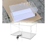 Teca Plexiglass Vetrina in Acrilico Trasparente con Serratura e Chiave, Vetrina Espositiva Media Personalizzabile, Organizzatore Rettangolare Assemblabile per Gioielli/ Souvenir/ Modello(25x30xH30cm/1