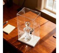 Teca Plexiglass Vetrina in Acrilico Trofei Serratura Chiave, Scatole Portaoggetti Giocattoli Antipolvere, Vetrina Hobby Oggetti Collezione/Cimeli Sportivi/Bambole(20x20xH30cm/8x8x12in)