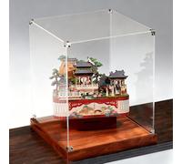 teca plexiglass Vetrina Trasparente Impilabile, Scatola Espositiva in Acrilico Cubico con Base Ispessita, Contenitori Portaoggetti Rinforzati in Metallo per Figure(15x15x40cm/6x6x16in)