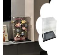 Teca Plexiglass Vetrina Trasparente per Artigianato con Base, Vetrina Personalizzabile da 70, 60, 55, 50, 45, 40, 35, 30, 25 cm, Scatole da Scrivania Impilabili(25x30xH50cm/10x12x20")