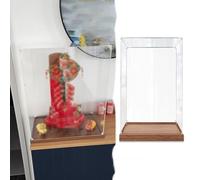 Teca Plexiglass Vetrine Antipolvere Statuette Artigianali, Vetrine Acrilico con Base Legno, Contenitori Rettangolari Plastica Trasparente, 10 15 20 25 30 35 40 50 55cm(50x25x40cm(20"x10"x16"))