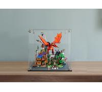 Teca vetrina figure set lego 21348 Dungeons & Dragons Drago Rosso plexiglass 3mm