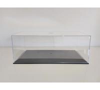 TECA VETRINA Universale 1/18 BASE PLASTICA NERA + COPERCHIO PLEX TRASPARENTE