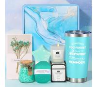 Tecanne Regalo di compleanno per donne, unico pacchetto blu per la cura personale, set da bagno rilassante spa per lei, regalo di compleanno per mamma, migliori amici, sorella, moglie