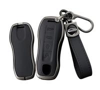 TECART Custodia intelligente per chiave auto, adatta per BMW serie 2 MPV F45 F46 3 G20 5 G30 G31 6 GT G32 7 G11 G12 M5 F90 X1 F48 pelle lega di zinco custodia per chiave accessori 21 tasti B marrone,