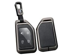 TECART Custodia intelligente per chiave auto, adatta per Volvo CARGO 555 FH16 FM FH EVRO Truck modello in pelle portatile cover portachiavi accessori chiave A 4 tasti, Nero, 4-Taste