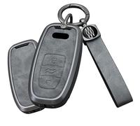 TECART Custodia intelligente per chiave auto per Audi A1 A3 A4 A5 A6 C7 A8 Q5 Q7 SQ5 SQ7 S4 S5 S6 S8 R8 TT TTS TTRS telecomando custodia portachiavi in pelle custodia portachiavi B grigio