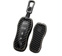 TECART Custodia per chiave auto, adatta per Porsche 911 958 971 996 997 987 GT3 9YA Macan Boxster Carrera Taycan Panamera Cayman Cayenne PVC Portachiavi Keyless Go Protezione 4 tasti in fibra di
