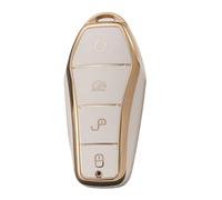 TECART Custodia protettiva per chiavi dell'auto, adatta per BYD Atto 3 Han Tang Song Pro-DM-i Yuan Qin Seal Dolphin, custodia per chiavi, 4 tasti, bianco