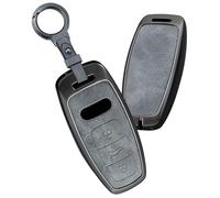 TECART Smart chiave auto cover protezione chiave per Audi A6 A7 A8 E-Tron S6 RS6 S7 RS7 Q7 SQ7 Q8 SQ8 A6L A8L Q4 GT lega di zinco custodia chiave telecomando 3 tasti C grigio