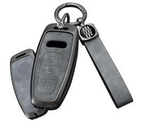 TECART Smart chiave auto cover protezione chiave per Audi A6 A7 A8 E-Tron S6 RS6 S7 RS7 Q7 SQ7 Q8 SQ8 A6L A8L Q4 GT lega di zinco custodia chiave telecomando 3 tasti B grigio