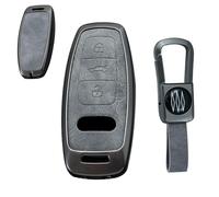 TECART Smart chiave auto cover protezione chiave per Audi A6 A7 A8 E-Tron S6 RS6 S7 RS7 Q7 SQ7 Q8 SQ8 A6L A8L Q4 GT lega di zinco custodia chiave telecomando 3 tasti A grigio
