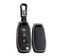TECART Smart custodia per chiave auto, adatta per Ford Ranger T6 Mondeo Ka Fiesta Focus Galaxy Mustang 5.0 GT Kuga, modello in pelle, portatile, cover per chiavi B 3 tasti, Nero, 3-Taste