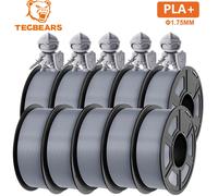 TECBEARS 10KG PLA+ Argento 1,75mm Filamento consumabile per stampanti 3D