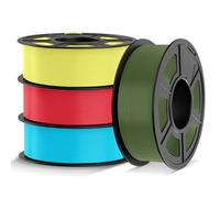 TECBEARS Filamento PLA+ 1.75 mm 4KG, Forte e resistente Filamento PLA Plus per Stampante 3D, Precisione Dimensionale +/- 0,02mm, Giallo limone + Rosso ciliegia + Verde oliva + Azzurro cielo