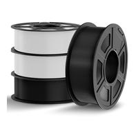 TECBEARS Filamento PLA Bundle 1.75mm 4KG, Filamento per Stampante 3D, Precisione Dimensionale +/- 0.02mm, Nero*2 + Bianco*2