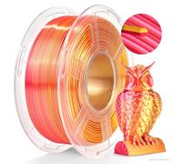 TECBEARS Filamento PLA Silk 1.75mm 1KG, 3D Dual Color Silk PLA Plus Bobina da 1KG, 360° svela vari colori, Precisione Dimensionale +/- 0.02 mm, PLA Silk Seta Bicolore Rosso+Oro Filament