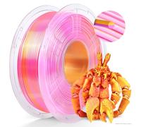 TECBEARS Filamento PLA Silk 1.75mm 1KG, 3D Dual Color Silk PLA Plus Bobina da 1KG, 360° svela vari colori, Precisione Dimensionale +/- 0.02 mm, PLA Silk Seta Bicolore Rosa+Oro Filament