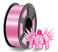 TECBEARS Filamento PLA Silk 1.75mm 1KG, Filamento Silk Shiny PLA Plus con Superficie di Stampa Lucida, Precisione Dimensionale +/- 0.02 mm, Bobina da 1000G, Seta Rosa