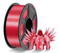 TECBEARS Filamento PLA Silk 1.75mm 1KG, Filamento Silk Shiny PLA Plus con Superficie di Stampa Lucida, Precisione Dimensionale +/- 0.02 mm, Bobina da 1000G, Seta Rosso