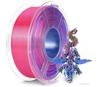 TECBEARS Filamento PLA Silk 1.75mm 1KG, Quattro colori di seta PLA Plus Bobina da 1KG, 360° svela vari colori, Precisione Dimensionale +/- 0.02 mm, Silk Quattro colori Oro+Viola+Rosso+Blu