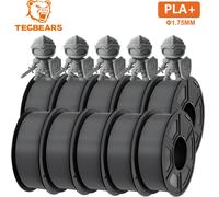 TECBEARS Grigio 10KG PLA+ PLA Plus 1,75mm Filamento consumabile per stampanti 3D